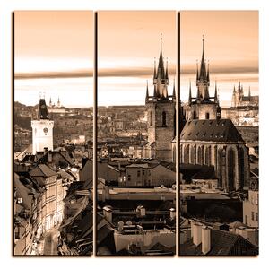 Obraz na plátně - Panoramatický pohled na starú Prahu - čtverec 3256FB (75x75 cm)