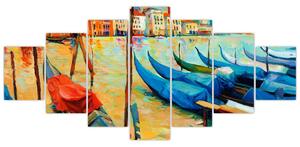 Obraz - Přístav v Benátkách (210x100 cm)