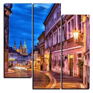 Obraz na plátně - Magické noční staré město - čtverec 3258D (75x75 cm)