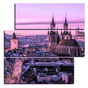 Obraz na plátně - Panoramatický pohled na starú Prahu - čtverec 3256VD (75x75 cm)