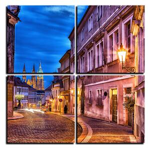 Obraz na plátně - Magické noční staré město - čtverec 3258E (60x60 cm)