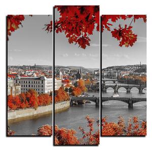 Obraz na plátně - Řeka Vltava a Karlův most - čtverec 3257QC (75x75 cm)