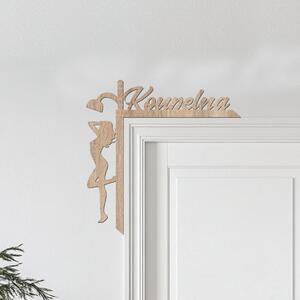 Dřevěná cedulka do rohu dveří Koupelna | Rozměry (cm): 30x27 | Zvolte barvu dekoru: Dub Sonoma