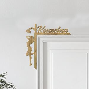 Dřevěná cedulka do rohu dveří Koupelna | Rozměry (cm): 20x18 | Zvolte barvu dekoru: Dub Sonoma