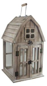 Dřevěná lucerna domeček Morex D7075/B, 44 cm