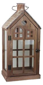 Dřevěná lucerna domeček D7089/B velká 56 cm