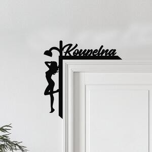 Dřevěná cedulka do rohu dveří Koupelna | Rozměry (cm): 20x18 | Zvolte barvu dekoru: Černá