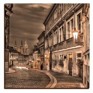 Obraz na plátně - Magické noční staré město - čtverec 3258FA (50x50 cm)