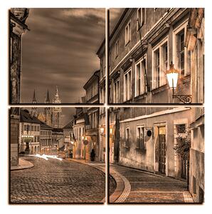 Obraz na plátně - Magické noční staré město - čtverec 3258FE (60x60 cm)