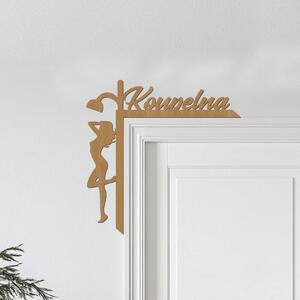 Dřevěná cedulka do rohu dveří Koupelna | Rozměry (cm): 20x18 | Zvolte barvu dekoru: Buk
