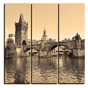Obraz na plátně - Karlův most v Praze - čtverec 3259FB (75x75 cm)