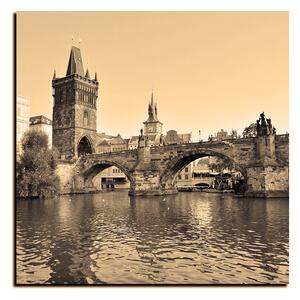 Obraz na plátně - Karlův most v Praze - čtverec 3259FA (50x50 cm)