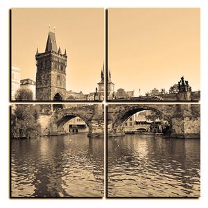 Obraz na plátně - Karlův most v Praze - čtverec 3259FE (60x60 cm)