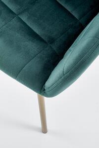 Čalouněné jídelní židle K306 tmavě zelený / zlatý