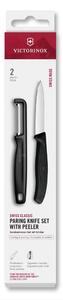 Victorinox - Sada kuchyňský nůž se škrabkou SWISS CLASSIC černá