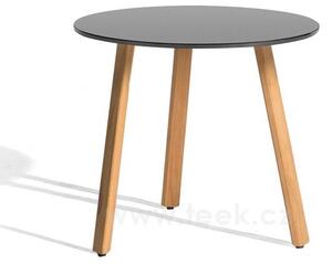 Diphano Odkládací stolek vysoký Easy-Fit, Diphano, kulatý dia 60x V55 cm, rám nohy teak, deska hliník barva šedočerná (lava)