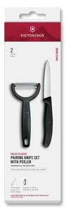 Victorinox - Sada kuchyňský nůž se škrabkou SWISS CLASSIC černá