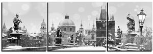 Obraz na plátně - Karlův most, Mostecká věž - panoráma 5255QC (90x30 cm)