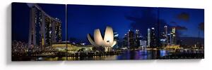 Obraz nočního Singapouru (170x50 cm)