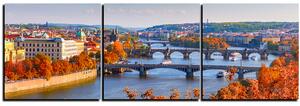 Obraz na plátně - Řeka Vltava a Karlův most - panoráma 5257B (150x50 cm)