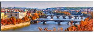 Obraz na plátně - Řeka Vltava a Karlův most - panoráma 5257A (105x35 cm)