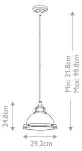 Hinkley HK-AMELIA-P-S-RB - Lustr na tyči AMELIA 1xE27/60W/230V mosaz