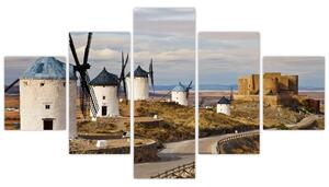 Obraz - Větrné mlýny Consuegra, Španělsko (125x70 cm)