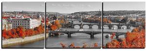 Obraz na plátně - Řeka Vltava a Karlův most - panoráma 5257QC (150x50 cm)