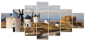 Obraz - Větrné mlýny Consuegra, Španělsko (210x100 cm)
