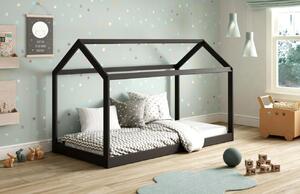 Antracitově šedá lakovaná dětská postel Marckeric Panda 90 x 190 cm