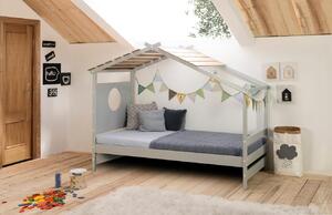 Světle šedá lakovaná dětská postel Marckeric Nayah 90 x 190 cm