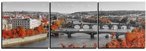 Obraz na plátně - Řeka Vltava a Karlův most - panoráma 5257QB (90x30 cm)