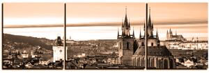 Obraz na plátně - Panoramatický pohled na starú Prahu -panoráma 5256FC (90x30 cm)