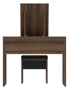 Toaletní stolek JUNO + taburet 45x29,6 cm hnědá/černá