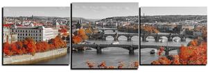 Obraz na plátně - Řeka Vltava a Karlův most - panoráma 5257QD (90x30 cm)