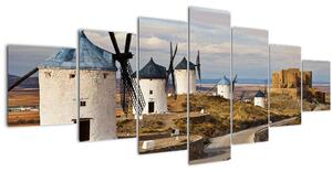 Obraz - Větrné mlýny Consuegra, Španělsko (210x100 cm)