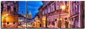 Obraz na plátně - Magické noční staré město - panoráma 5258C (150x50 cm)