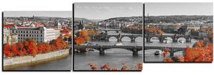 Obraz na plátně - Řeka Vltava a Karlův most - panoráma 5257QE (150x50 cm)