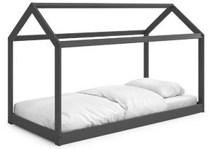 Antracitově šedá lakovaná dětská postel Marckeric Panda 90 x 190 cm