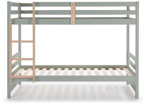 Zelená lakovaná dětská patrová postel Marckeric Sami 90 x 190 cm