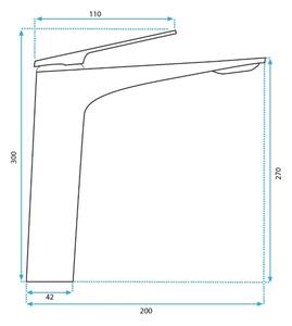 REA-B2705 - Umyvadlová baterie AVALON 30 cm broušená zlatá