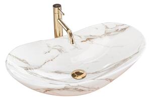REA-U8597 - Umyvadlo na desku ROYAL 36x62 cm keramika/dekor mramoru