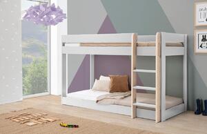 Bílá lakovaná dětská patrová postel Marckeric Angel 90 x 190 cm
