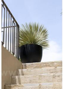 Pottery Pots Venkovní květináč kulatý Jesslyn M, Black (barva černá), kolekce Natural, kompozit Fiberstone, průměr 60 cm x v 52 cm, objem cca 107 l