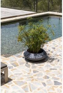 Pottery Pots Venkovní květináč kulatý Tara M, Grey (barva šedá), kolekce Natural, kompozit Fiberstone, průměr 60 cm x v 22,5 cm, objem cca 19 l
