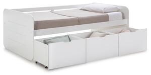Bílá lakovaná dětská postel Marckeric Abbott 90 x 190 cm se zásuvkami