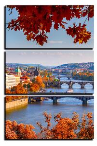Obraz na plátně - Řeka Vltava a Karlův most - obdélník 7257B (90x60 cm )