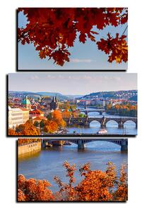 Obraz na plátně - Řeka Vltava a Karlův most - obdélník 7257C (90x60 cm)