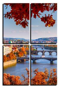 Obraz na plátně - Řeka Vltava a Karlův most - obdélník 7257E (120x80 cm)