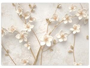 Obraz - Zlatý květ - abstraktní (70x50 cm)